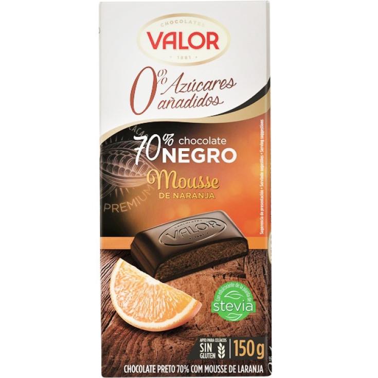 Chocolate Negro 70% Mousse de Naranja S/Azúcar -Valor - 150g