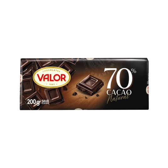  Chocolate negro 70% Valor 200 g