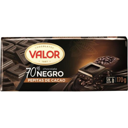 Chocolate negra 70% Pepitas 170g