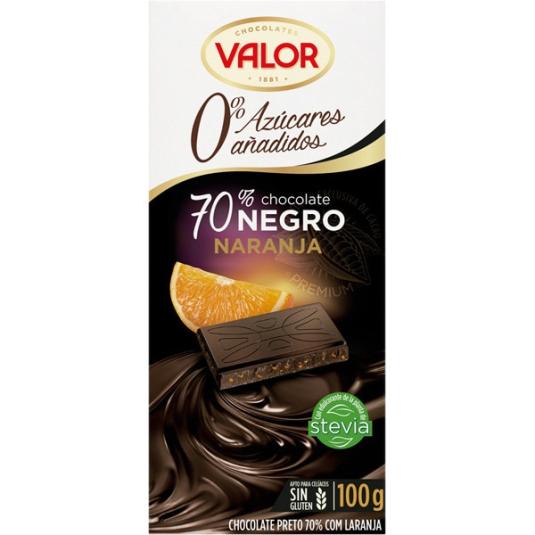 Chocolate negra 70% Naranja sin azúcar 100g