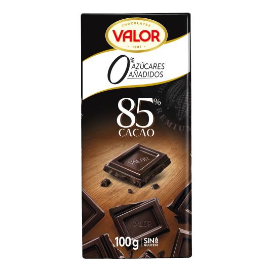 Chocolate negro 85% sin azúcar - Valor - 100g