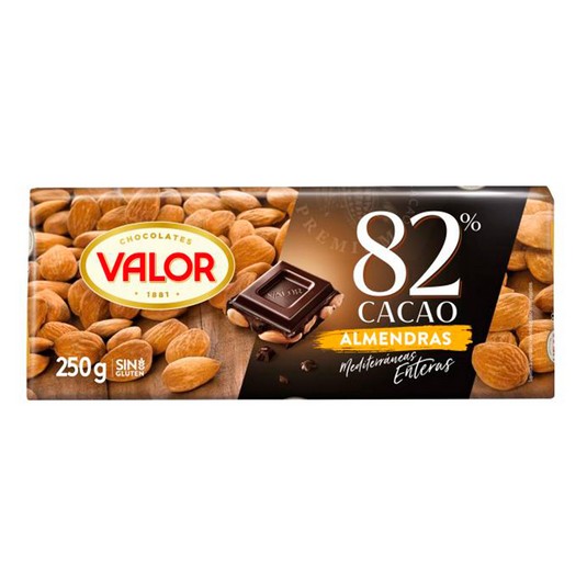 Chocolate negro 82% Almendras enteras 250g