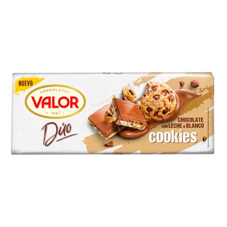 Chocolate relleno chocolate blanco y cookies - Valor - 170g