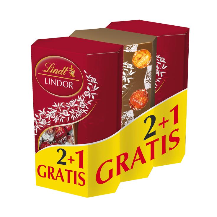 Bombones de chocolate con leche - Lindor - 3x200g