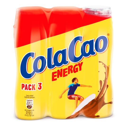 Cacao en polvo Energy pack 3x188ml