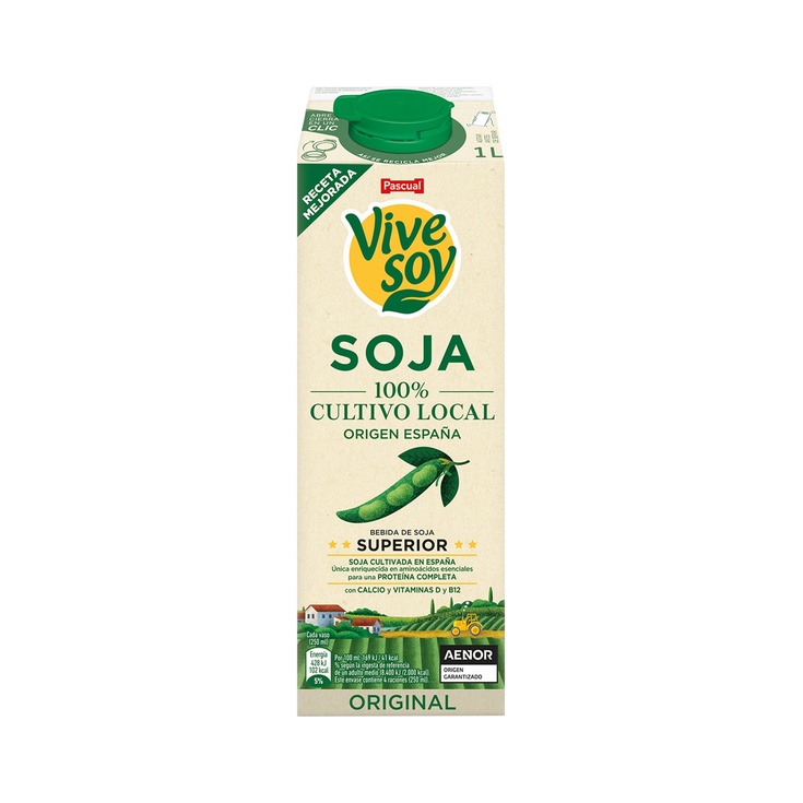 Bebida de soja clásica alto contenido en proteínas vegetales