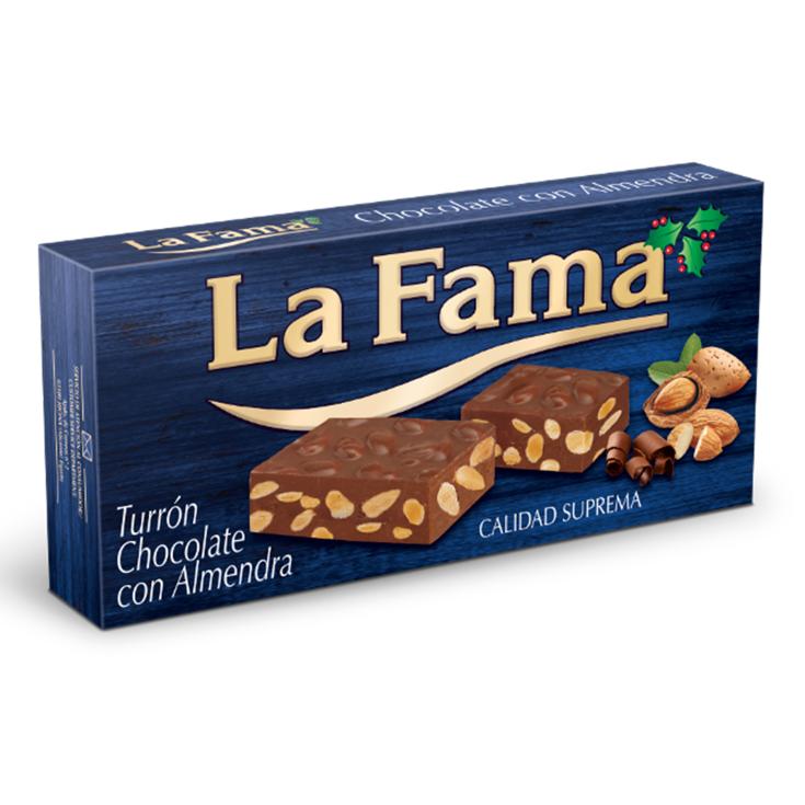 Turrón de chocolate con almendras - La Fama - 200g