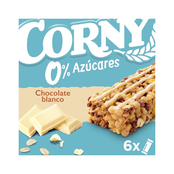 Barritas de cereales con chocolate blanco 0% azúcares