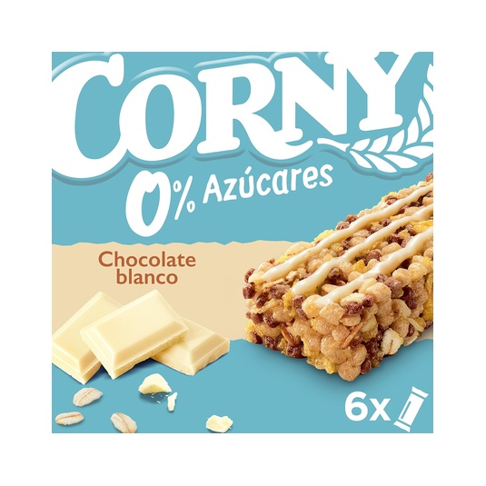 Barritas de cereales con chocolate blanco 0% azúcares