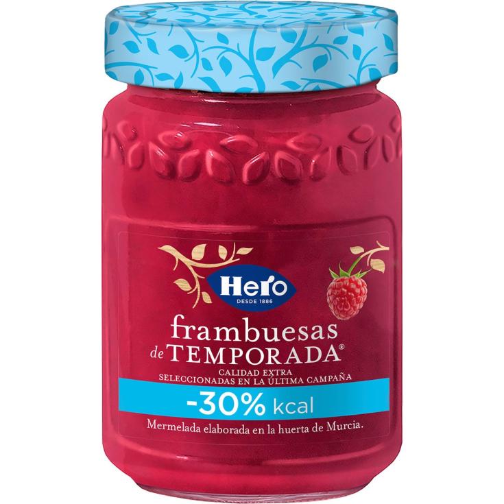 Mermelada frambuesas temporada -30% Kcal Hero - 335gr Mermelada frambuesas temporada -30% Kcal Hero - 335gr
