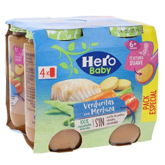 Potito de verduras con merluza - 4x235g