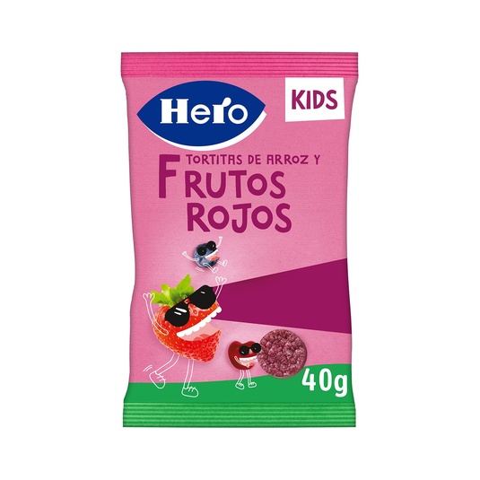 Tortitas de arroz y frutos rojos sin gluten desde 3 años bol