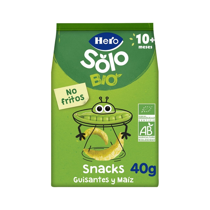 Snacks de guisantes y maíz ecológicos desde 10 meses bolsa 4 Snacks de guisantes y maíz ecológicos desde 10 meses bolsa 4