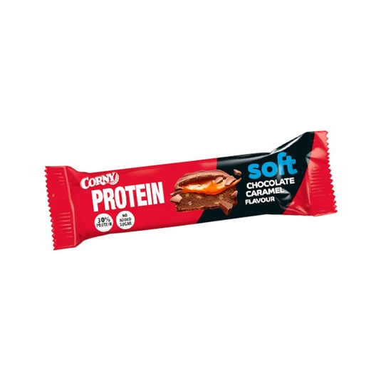 Barrita de proteinas de chocolate y caramelo