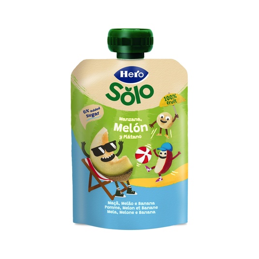 Bolsita de manzana, melón y plátano