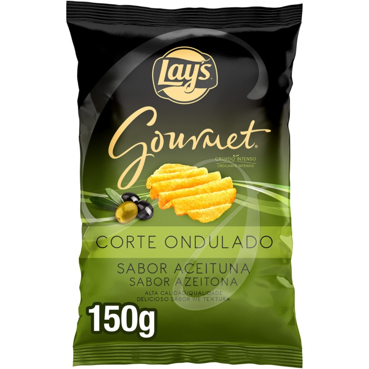 Patatas fritas Gourmet onduladas sabor aceituna - 150g