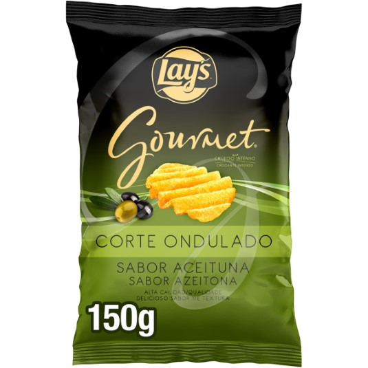 Patatas fritas Gourmet onduladas sabor aceituna - 150g