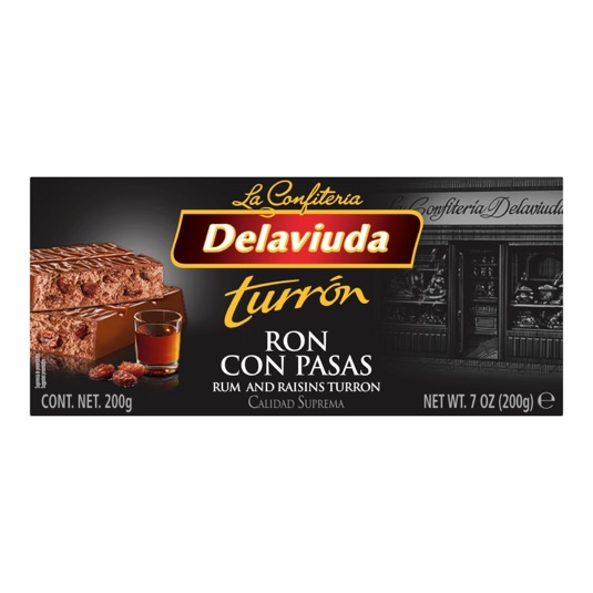 Turrón Ron con Pasas 200g