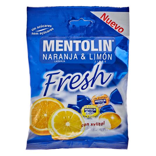 Caramelos Naranja & Limón Fresh Sin Azúcar - Mentolin - 100g