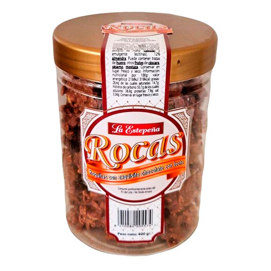 Rocas de almendra y chocolate frasco - La Estepeña - 400g