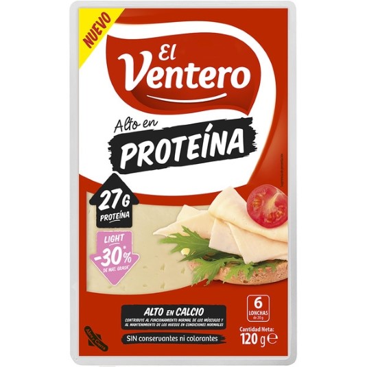 Lonchas de queso tierno light alto en proteínas - 120g