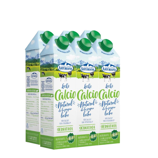 Leche desnatada calcio - Asturiana - 6x1l
