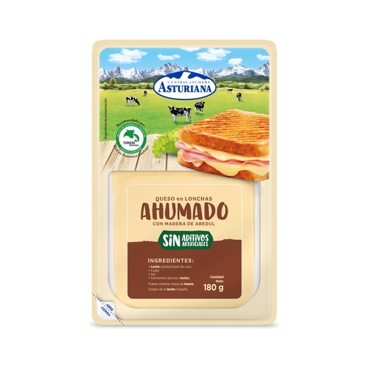 Lonchas de queso de vaca ahumado -180g