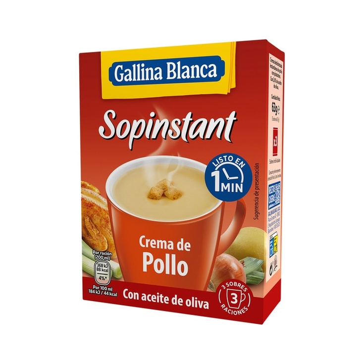 Sopinstant crema de pollo con picatostes 3 sobres