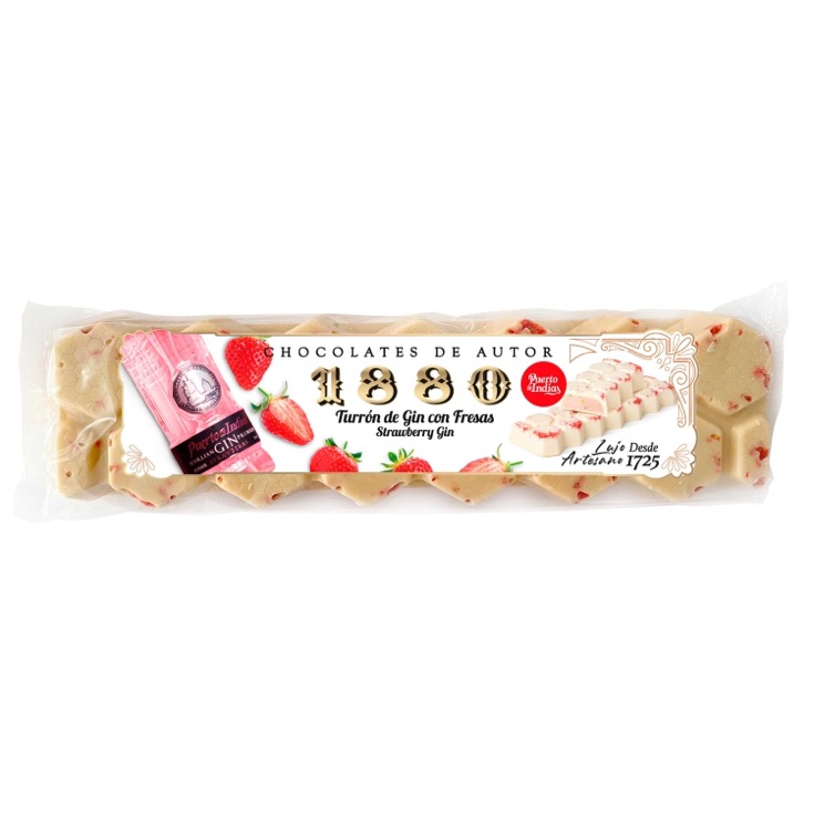 Turrón chocolate con gin fresa 1880 - 300g