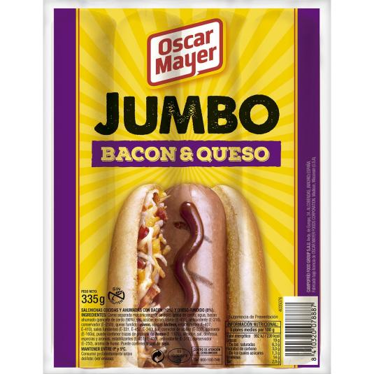 Salchichas Jumbo Bacon y Queso 335g