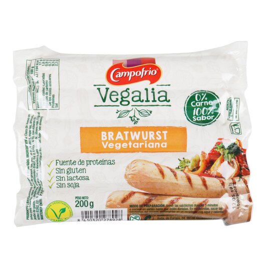 Salchichas Bratwurst Veganas Vegalia Campofrío - 200g