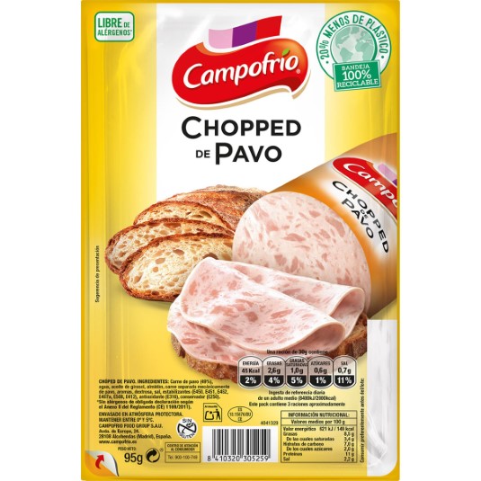 Chopped de pavo en lonchas Campofrío - 95g