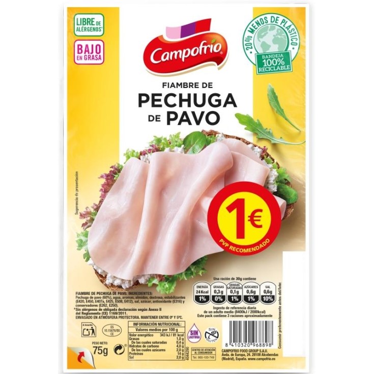 Pechuga de pavo Campofrío - 75g