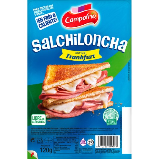 Salchichas Frankfurt cocidas en lonchas -120g