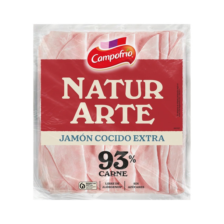 JAMON COCIDO 93% NATURARTE LONCHAS 120G