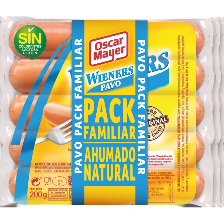 Salchichas de pavo Wieners -3x200g
