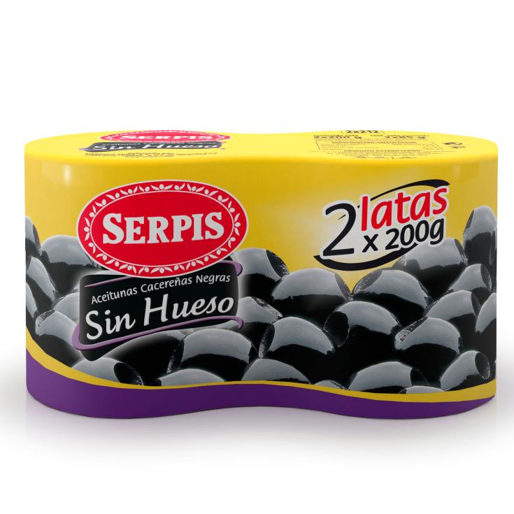 Aceitunas negras sin hueso - Serpis - 2x85g