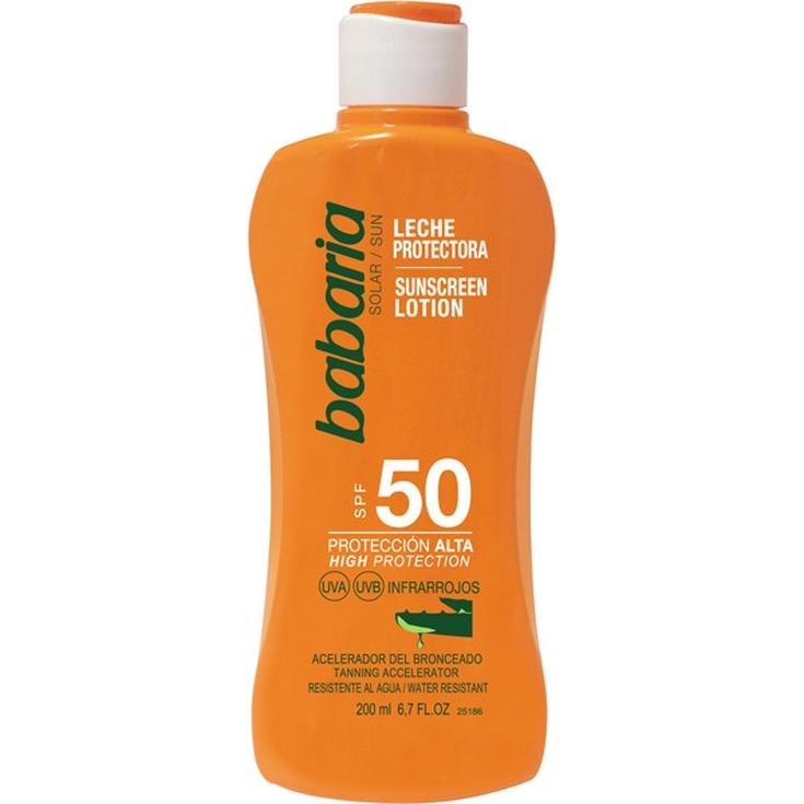 Leche protectora Aloe Vera SPF-50 acelerador del bronceado Leche protectora Aloe Vera SPF-50 acelerador del bronceado