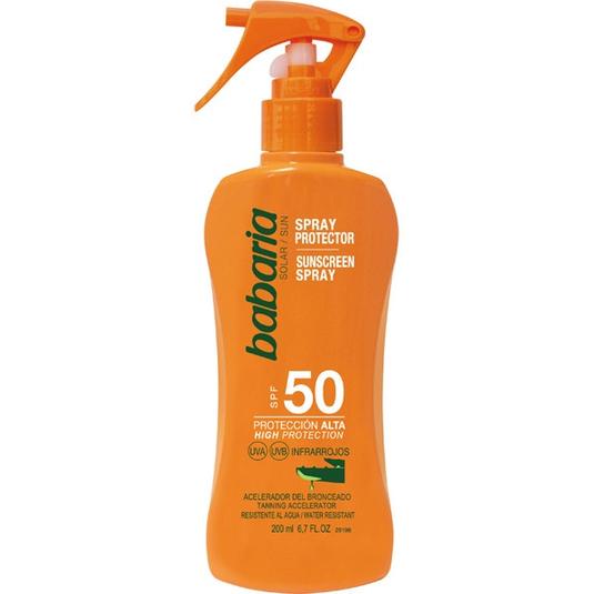 Spray protector Aloe Vera SPF-50 acelerador del bronceado