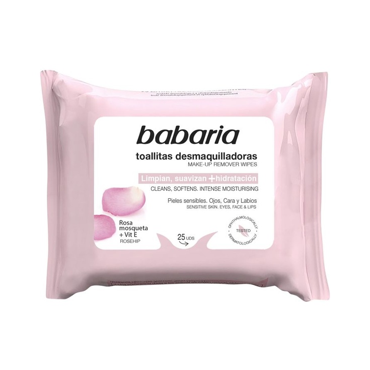 Toallita desmaquillante facial rosa mosqueta 25 un