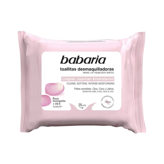 Toallita desmaquillante facial rosa mosqueta 25 un