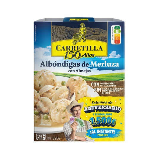 Albóndigas de merluza con almejas sin gluten envase 320 g