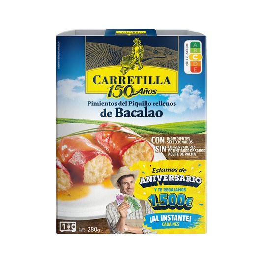 Pimientos del piquillo rellenos de bacalao envase 280 g
