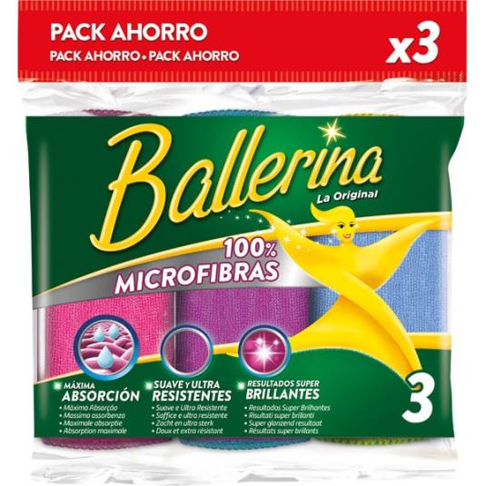 Bayetas microfibras Ballerina - 3 uds