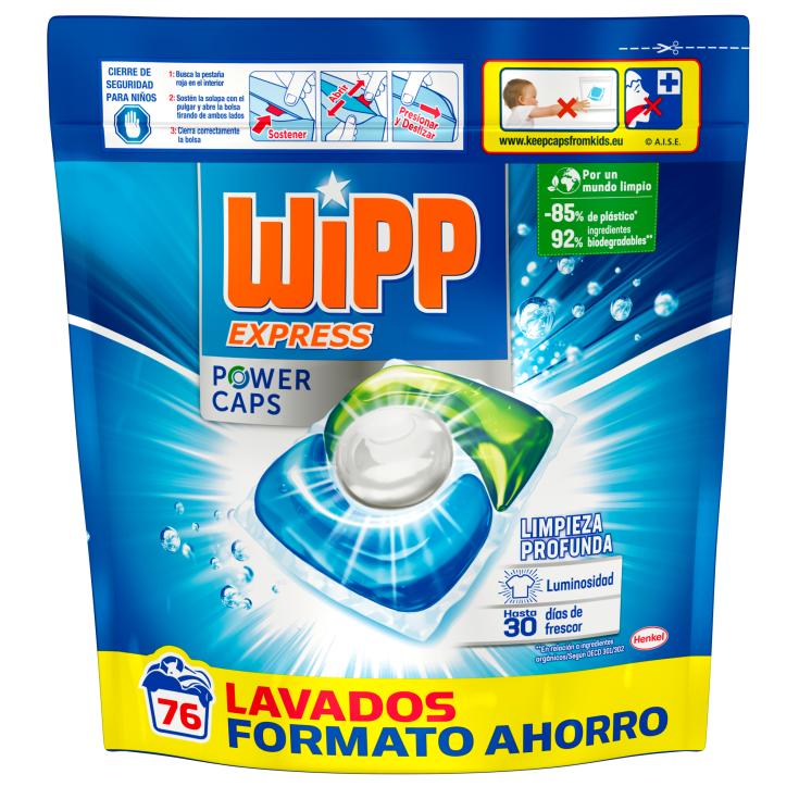 Detergente Cápsulas Power Wipp Express - 76 lavados