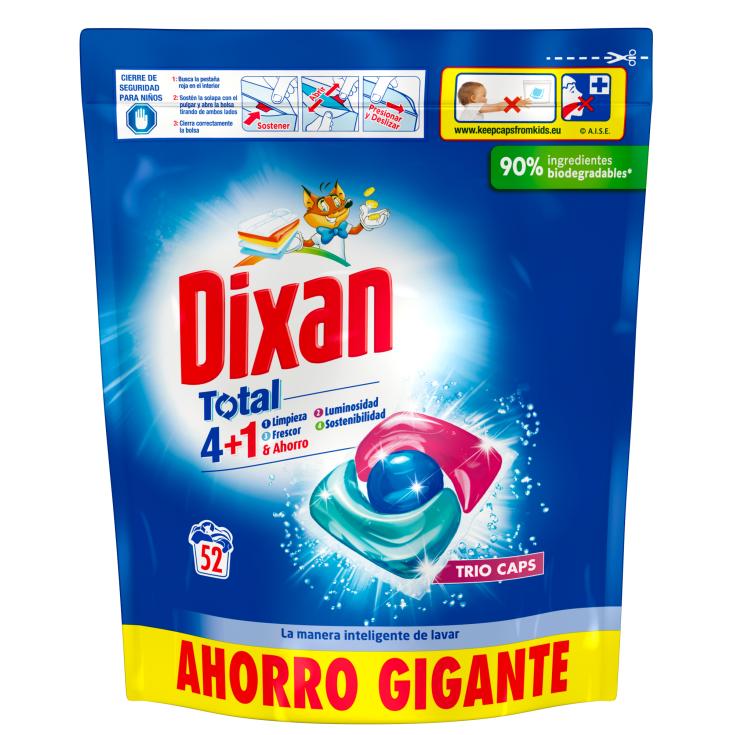 Detergente cápsulas trio - Dixan - 52 lavados