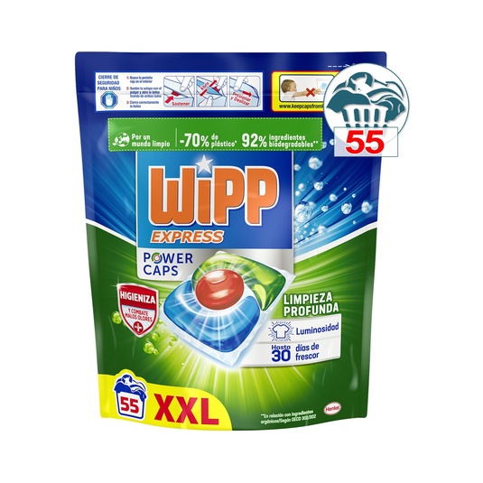 Detergente cápsulas Power Caps Limpieza Profunda 55 caps