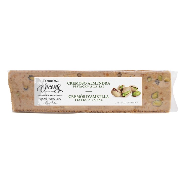 Turrón cremoso de almendra y pistacho a la sal Vicens - 300g