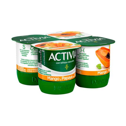 Yogur mango, papaya y soja 4x120g