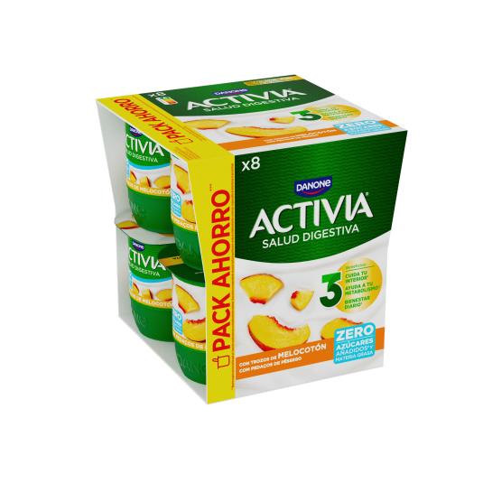 Yogur 0% melocotón Activia - 8x120g